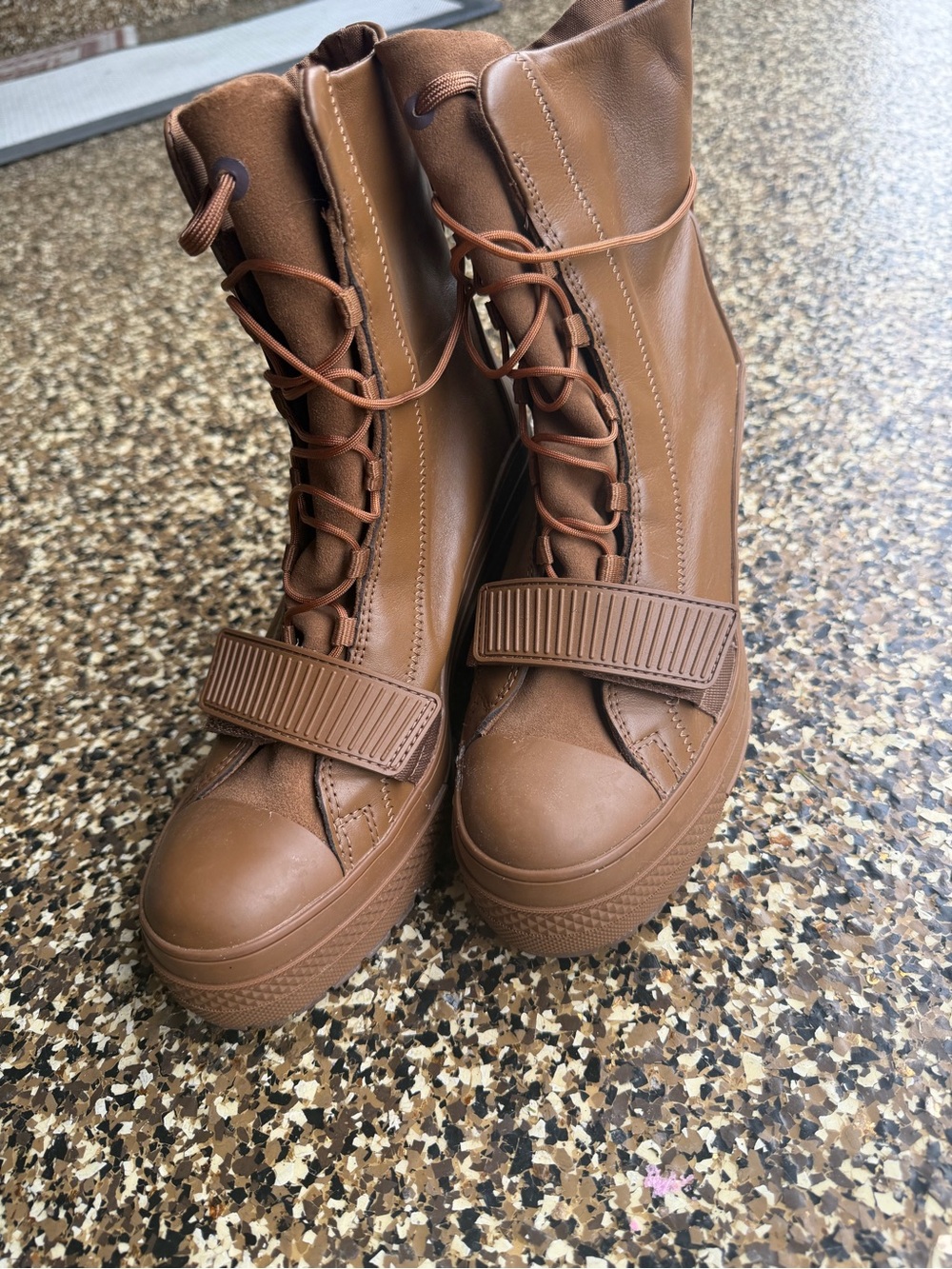 Converse Women’s Tan Lace-Up Platform Boots